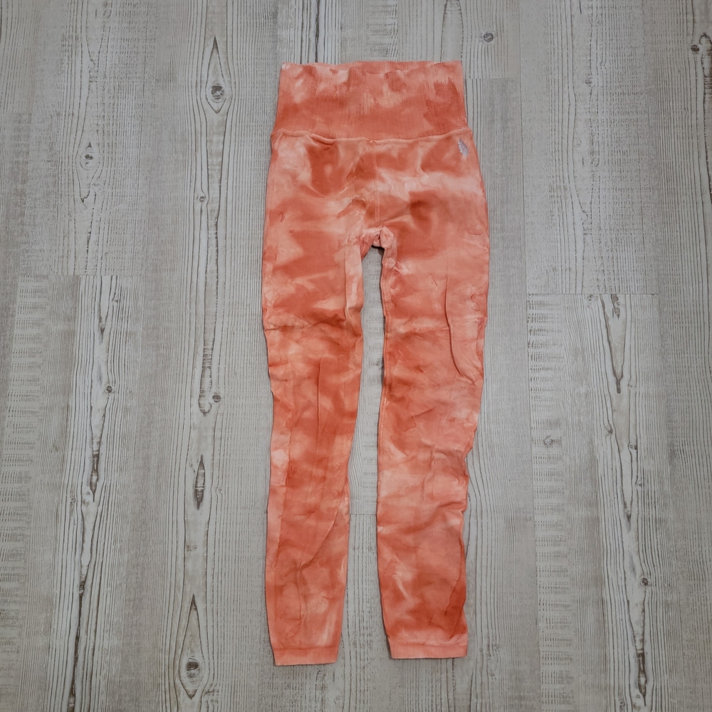 FP Movement by Free People Good Karma High Rise Orange Tie-Dye Leggings XS/S